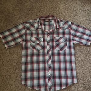 Roper Youth Large Plaid Pearl Snap